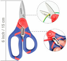 Carica l'immagine nel visualizzatore di Gallery, WORKPRO Forbice per Elettricisti con Funzione Spelacavi 2 in 1, 150 mm