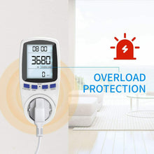 Carica l'immagine nel visualizzatore di Gallery, Presa schuko con misurazione costi di energia, Display LCD regolabile, 3680 W