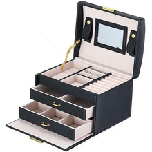 Carica l'immagine nel visualizzatore di Gallery, Portagioie Scatole per Gioielli Porta Beauty Case Salvaspazio Nero