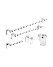 Carica l&#39;immagine nel visualizzatore di Gallery, METAFORM Set accessori bagno kit completo Zero Cromo 5 pezzi in Acciaio...