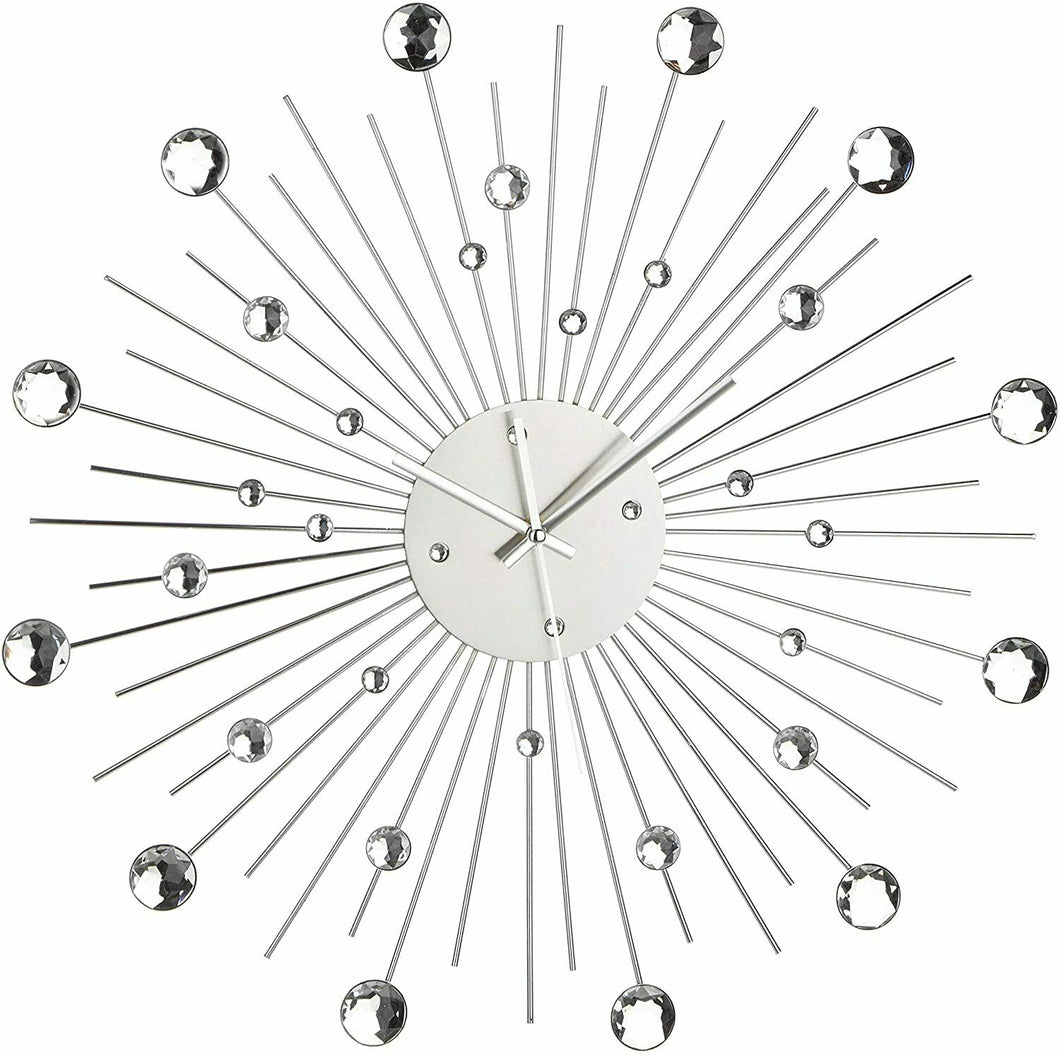 Orologio da Parete in Metallo Stella di 50 cm l x 50 w x 4 h, Argento
