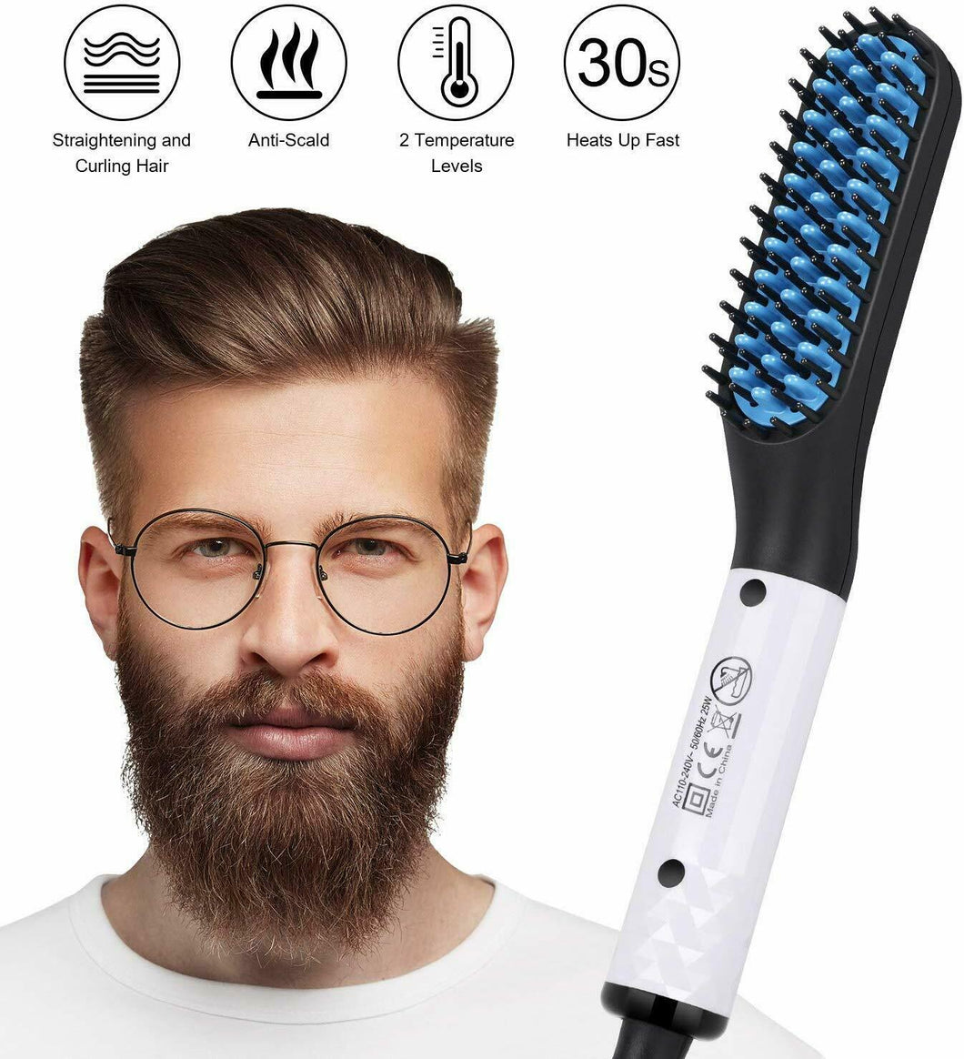 Pettine elettrico lisciante per barba e capelli, Piastra per capelli barba uomo