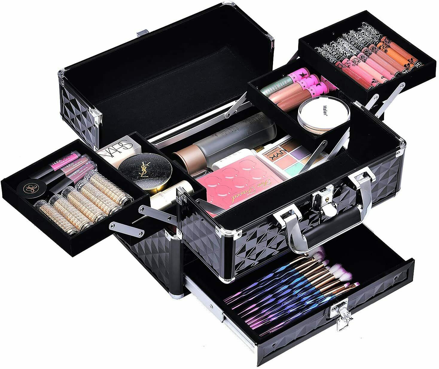 Joligrace Valigetta Trucchi Valigetta per Cosmetici per Unghie Valigia  Trucco Makeup Beauty Case da Viaggio Cofanetto Organizzatore Professionale