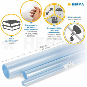 Pellicola trasparente non adesiva per libri Bobina da 400 mm x 10 m, Antistrappo