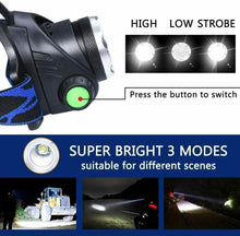 Carica l'immagine nel visualizzatore di Gallery, Lampada LED per testa ricaricabile tramite USB, Torcia frontale impermeabile