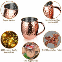 Carica l'immagine nel visualizzatore di Gallery, Wellead Tazza Moscow Mule, 4 tazze in rame ideali per ogni bevanda...