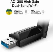 Carica l&#39;immagine nel visualizzatore di Gallery, Antenna WiFi USB 3.0, TP-Link Chiavetta AC1300Mbps Archer T3U Plus per PC laptop