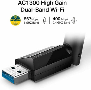 Antenna WiFi USB 3.0, TP-Link Chiavetta AC1300Mbps Archer T3U Plus per PC laptop