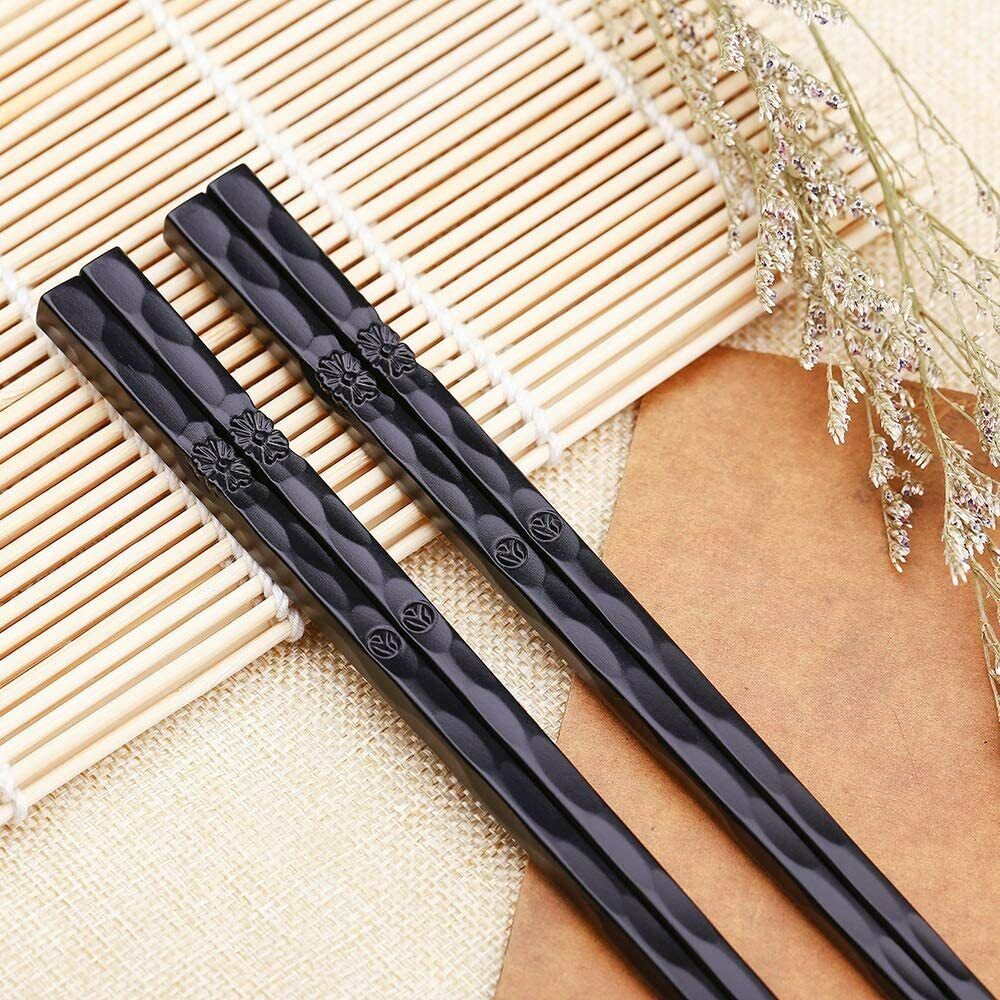 10 paia di bacchette riutilizzabili con motivo Sakura, lavabili in 10 paia di bacchette riutilizzabili con motivo Sakura, lavabili in