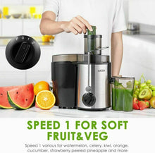 Carica l&#39;immagine nel visualizzatore di Gallery, Aicok Centrifuga Frutta e Verdura 3 Velocità Estrattore di Succo a Argento