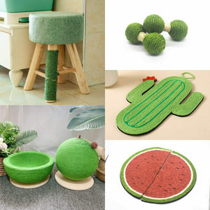 JSPYFITS 6mm Corda in Sisal per Tiragraffi, 30m Naturale 30M, verde