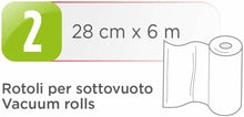 Carica l'immagine nel visualizzatore di Gallery, 2 x Rotoli per sottovuoto per Alimenti Laica VT3509 Formato 28x600 cm confezione