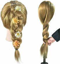 Carica l&#39;immagine nel visualizzatore di Gallery, Testa di manichino per parrucchiere, con capelli in fibra sintetica lunghi...