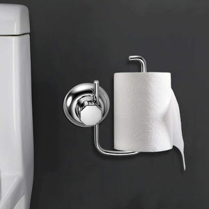 Porta rotolo di carta igienica cromato in acciaio inox con sistema a ventosa