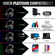 Carica l'immagine nel visualizzatore di Gallery, Cuffie da Gioco con Microfono ad archetto, LED Cuffie Gaming per PS4 e PC