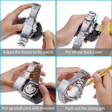 Carica l'immagine nel visualizzatore di Gallery, Kit completo per riparazione orologi, Set con astuccio portatile per orologiai