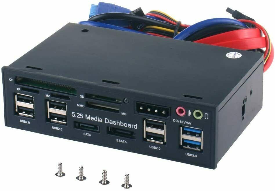 Hub USB 3.0 da 3.5'', Pannello Frontale Porte USB 3.0 SATA e lettore schede