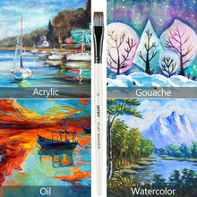 Carica l&#39;immagine nel visualizzatore di Gallery, Artify - Set di 10 pennelli con custodia per il trasporto, per pittura acrilica