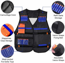 Carica l&#39;immagine nel visualizzatore di Gallery, 2 x Gilet tattico, Gioco con pistole compatibile per accessori Nerf + 80 dardi