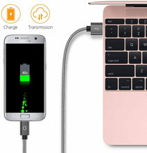Carica l&#39;immagine nel visualizzatore di Gallery, Gritin Cavo Micro USB, [3 Pezzi:1m,1.5m,2m] Nylon Intrecciato USB Grigio