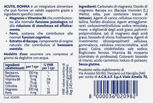 Acutil Donna, Integratore Multivitaminico Alimentare per Donna con Ferro,...