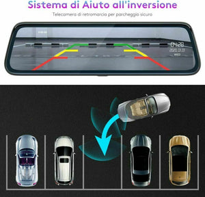 Dash Cam Specchietto ThiEYE Carview2 10" Touchscreen Telecamera per Auto...