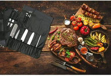 Carica l'immagine nel visualizzatore di Gallery, HANSHI Heavy Duty Utility 17 Slot Chef Knife Roll Bag Portable Nero