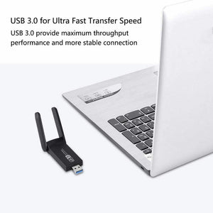 Chiavetta USB 3.0, WiFi 1200Mpbs, Adattatore Antenna 5 dBi Dual Band, 802.11ac