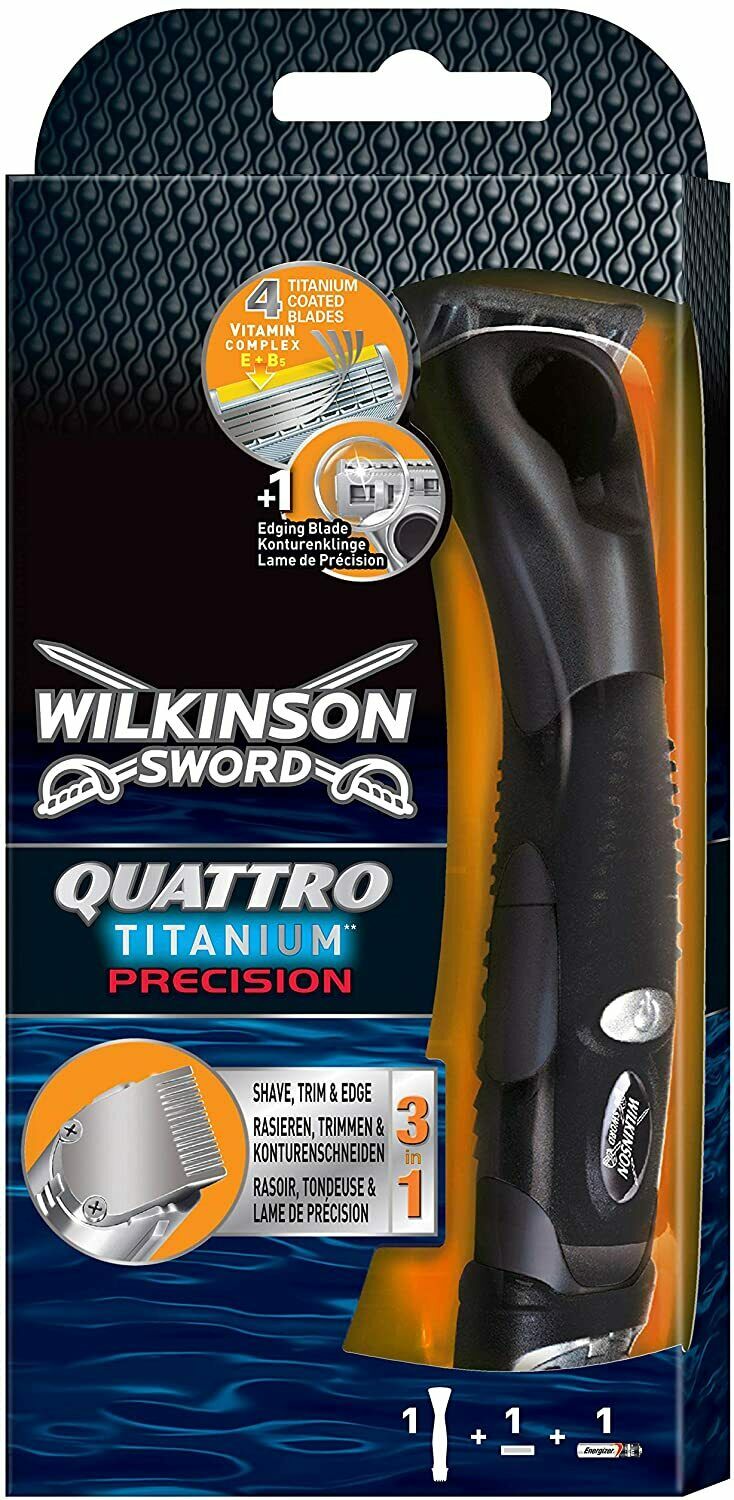 Rasoio elettrico 3 in 1 Wilkinson Quattro Titanium Precision, Quadrilama titanio