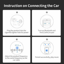 Carica l'immagine nel visualizzatore di Gallery, Trasmettitore bluetooth per autoradio FM Kit vivavoce e carica batterie per auto