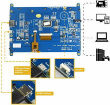 Carica l'immagine nel visualizzatore di Gallery, Touchscreen IPS da 7 pollici capacitivo 1024x600 HDMI Display Monitor di...