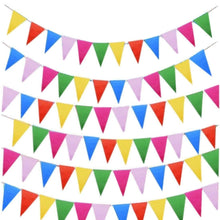 Carica l&#39;immagine nel visualizzatore di Gallery, 80 metri di Festoni striscioni, bandierine triangolari colorate