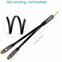 Carica l&#39;immagine nel visualizzatore di Gallery, Cavo Splitter Audio Stereo Cuffie Microfono attacco Jack 3.5 mm, adattatore 20cm