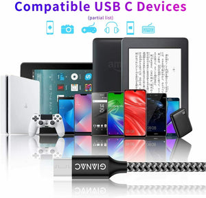 GIANAC Cavo Micro USB,[4 Pezzi:0.5m,1m,2m,3m] Nylon USB USB...