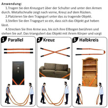 Carica l&#39;immagine nel visualizzatore di Gallery, Cinghie di sollevamento e trasloco per 2 persone, cintura spalle e polso...