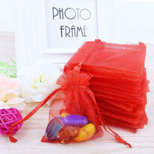 Carica l'immagine nel visualizzatore di Gallery, Gudotra 100pz Sacchetti Bustina Organza Portaconfetti per Nozze 100pz-rosso
