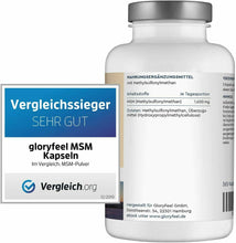 Carica l&#39;immagine nel visualizzatore di Gallery, gloryfeel Integratore MSM Metilsulfonilmetano Zolfo Organico MSM 1600mg 6mesi