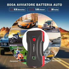 Carica l'immagine nel visualizzatore di Gallery, YABER Avviatore Batteria Auto 800A 12800mAh Emergenza per Rosso
