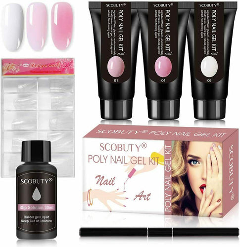 Unghie Extension Gel Set,Gel per Ricostruzione Kit,Poly Nail 01/04/06