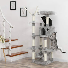 Carica l&#39;immagine nel visualizzatore di Gallery, FEANDREA Tiragraffi, Albero per Gatti, con Amaca, Grigio Chiaro chiaro