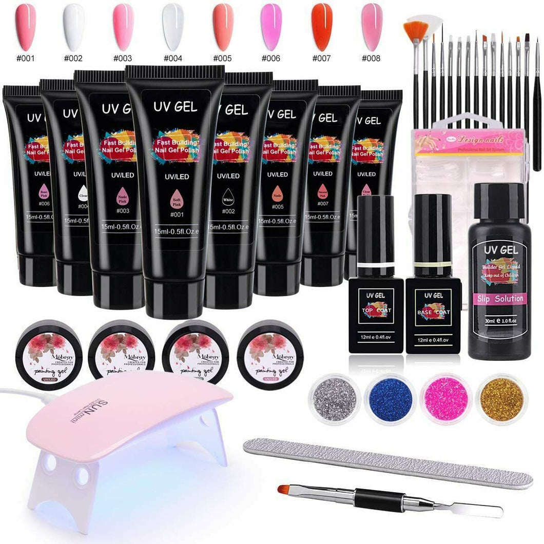 Poligel per unghie, TopDirect 8 colori 15ml Kit Semipermanente Unghie Gel UV...