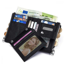 Carica l'immagine nel visualizzatore di Gallery, TEUEN Portafoglio Uomo con Catena RFID Portafogli Vera Piccolo, Nero