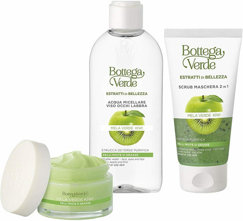 Bottega Verde - Set Completo Mela e Kiwi per Pelli Grasse e Miste:...