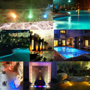 LED Sommergibili Con Telecomando 4 Pezzi,Luce LED Sommergibili, Impermeabile