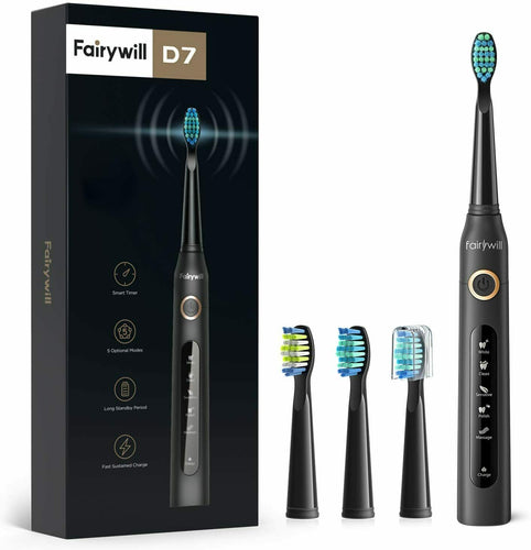 Spazzolino elettrico ricaricabile per pulizia dentale Fairywill Sonico + testine