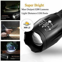 Carica l'immagine nel visualizzatore di Gallery, Torcia tattica elettrica LED da 1200 Lumens, Carica USB, 5 modalità di luce