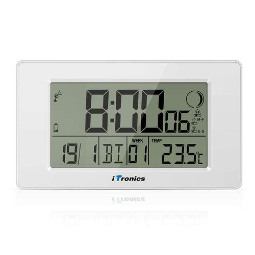 iTronics Orologio Radio da Parete Digitale con Indicatore di Temperatura...