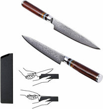 Carica l'immagine nel visualizzatore di Gallery, FANTECK Coltello 16cm Damasco da Cucina, Coltelli Da Chef