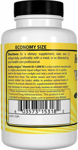 Healthy Origins Vitamin D-3 1000iu 360 softgels - Vitamina D3