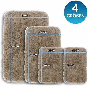 tappeto peloso soggiorno - grandi dimensioni salotto 100 x 160 cm, Beige